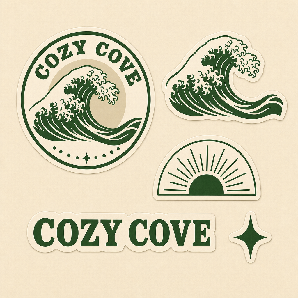 Holo sticker sheet — Cozy Cove wave sticker pack